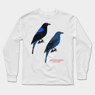 Asian Fairy-bluebird | Irena puella ⚥ Long Sleeve T-Shirt